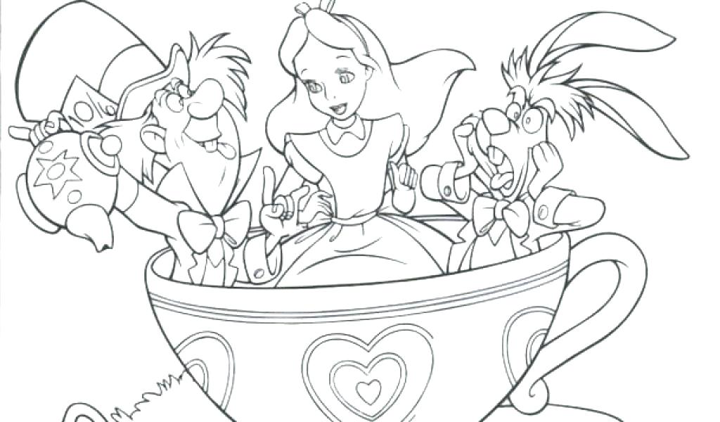 1024x600 Alice And Wonderland Coloring Pages And Wonderland Coloring Pages