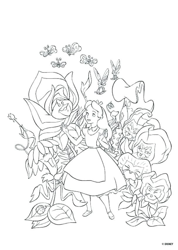 607x850 Alice In Wonderland Caterpillar Coloring Pages In Wonderland