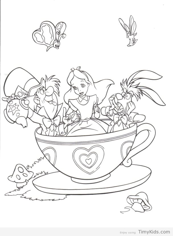 608x830 Alice In Wonderland Coloring Pages Printable Timykids