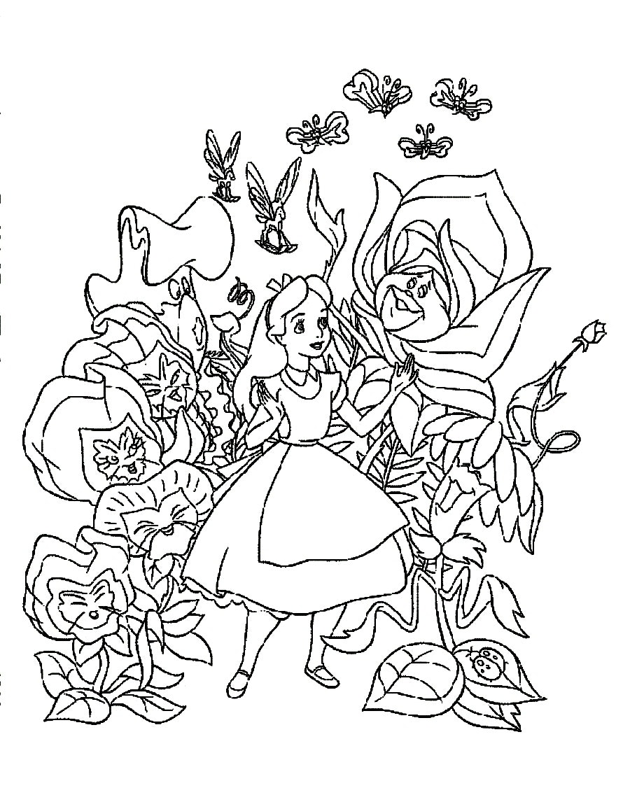 900x1136 Alice Wonderland Coloring Pages Sheets Page For Your Gallery Color