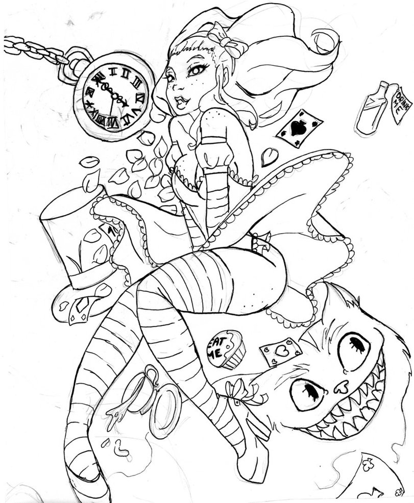 811x986 Coloring Pages Disney Alice In Wonderland Az Coloring Ktjgxdpac Adult