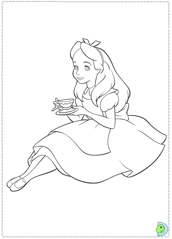 690x960 Disney Alice In Wonderland Coloring Pages