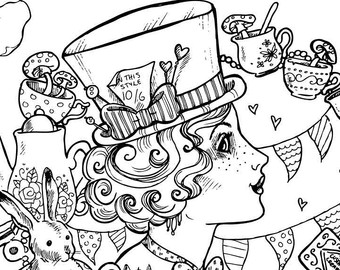 340x270 Alice Wonderland Coloring Pages For Adults 93 Best Alice