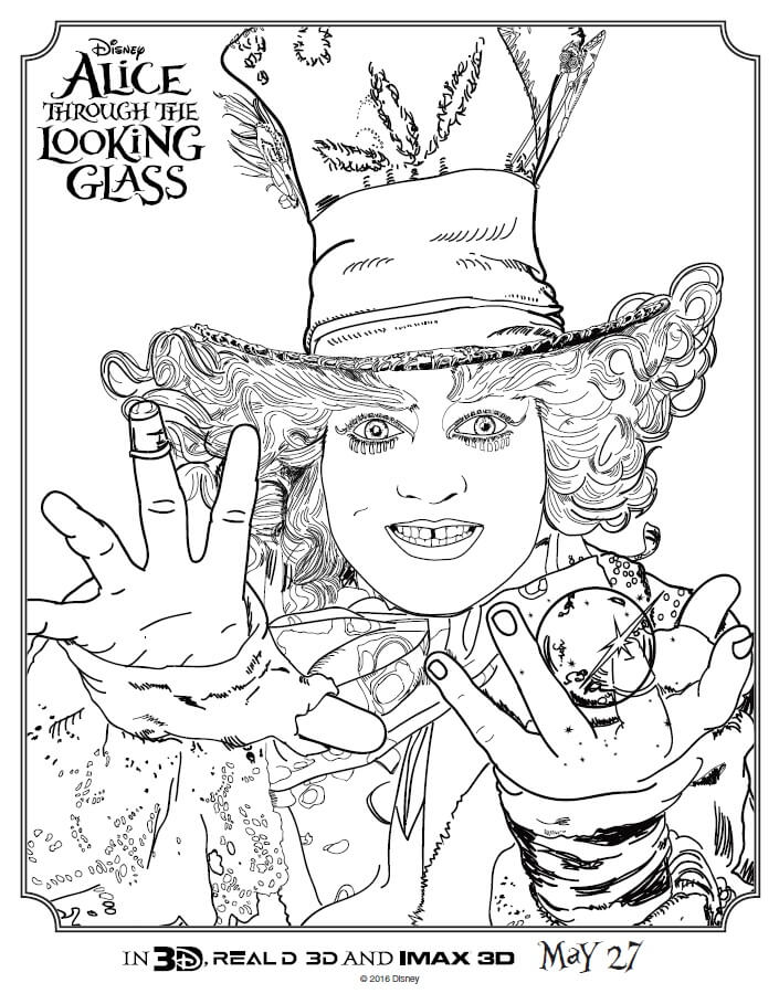 705x909 Alice Through The Looking Glass Coloring Pages