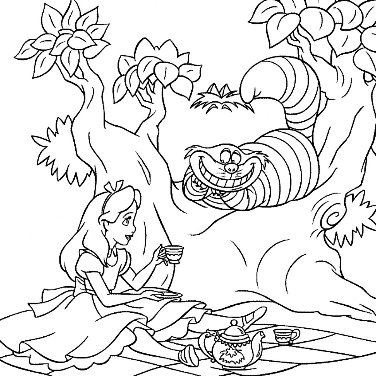 1224x1224 Trippy Alice In Wonderland Coloring Pages Many Interesting General