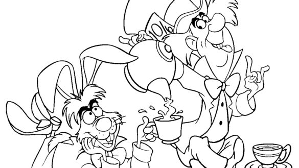 585x329 Alice In Wonderland Coloring Pages 27 With Alice In Wonderland