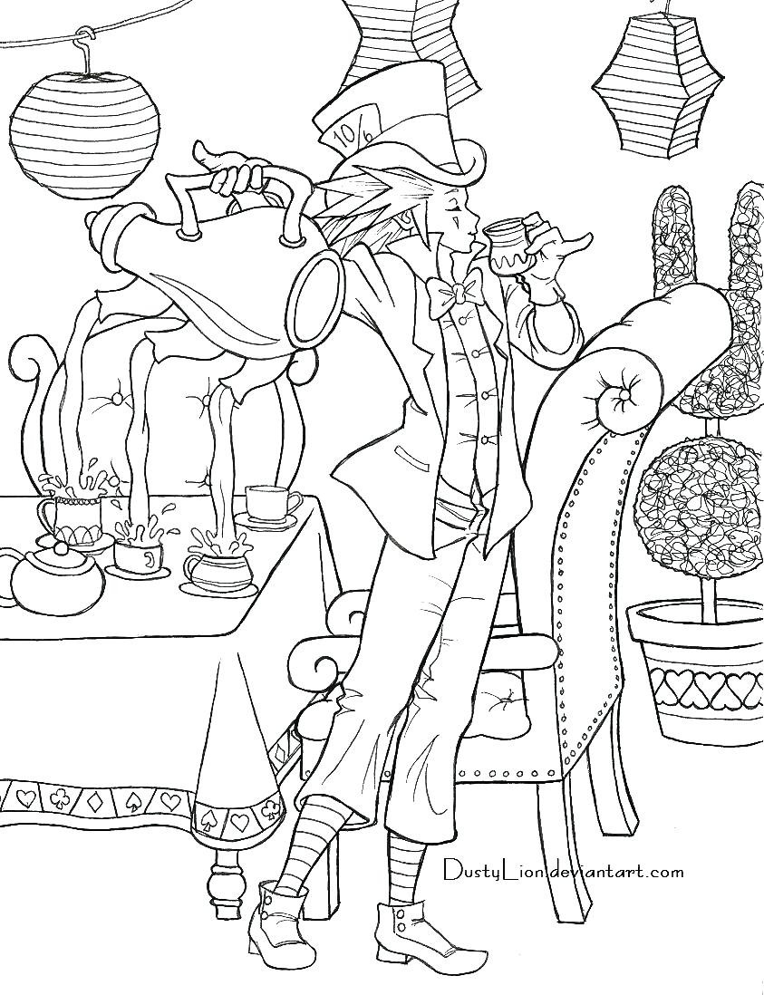 Alice In Wonderland Coloring Pages Mad Hatter