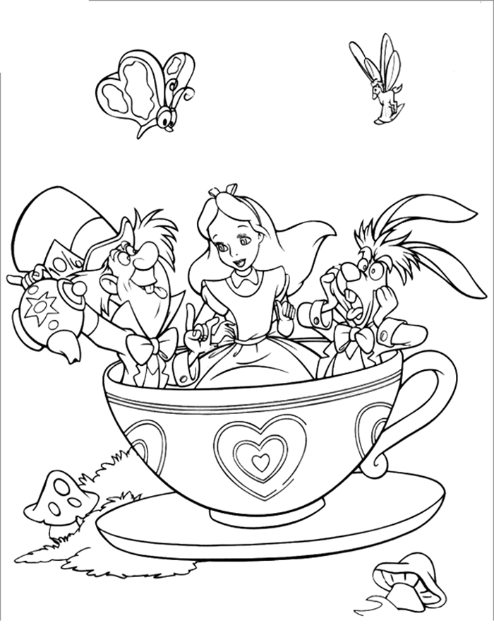 700x906 Alice Wonderland Para Colorear