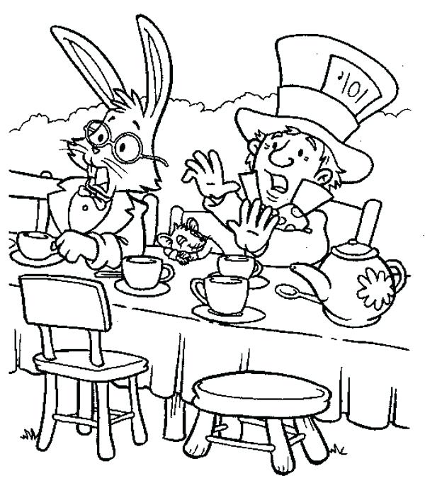 600x689 Alice Wonderland Coloring Page Adult Coloring Pages