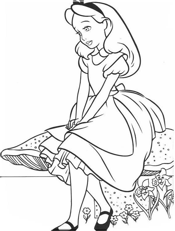 600x794 33 Best Alice In Wonderland ~ Disney Coloring Pages Images