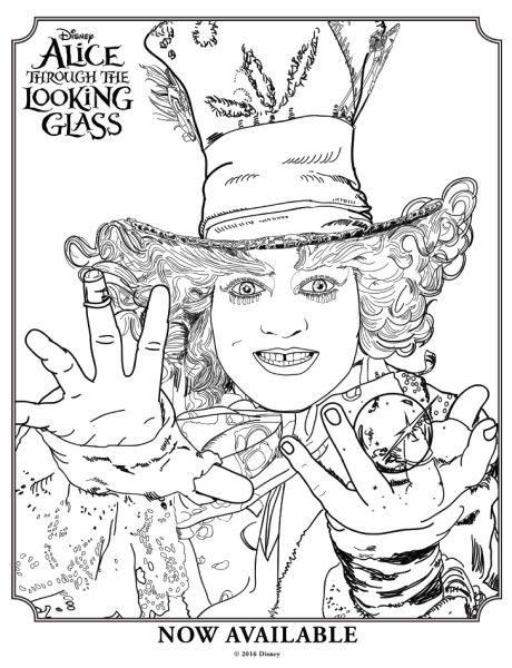 460x600 Alice Through The Looking Glass Mad Hatter Colouring Page 2 Mad