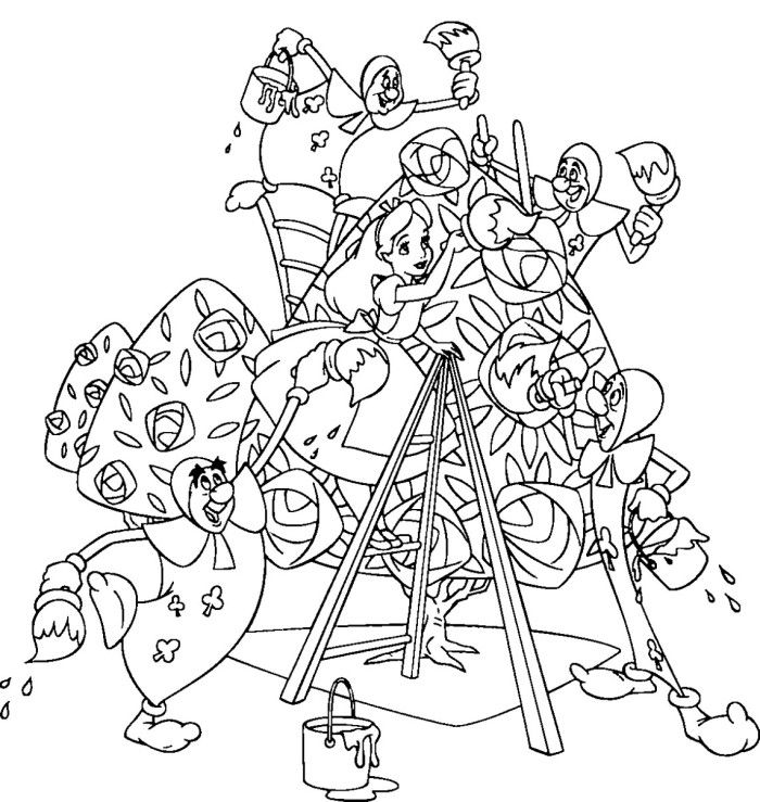 700x739 Activity Alice And Friends Coloring Pages