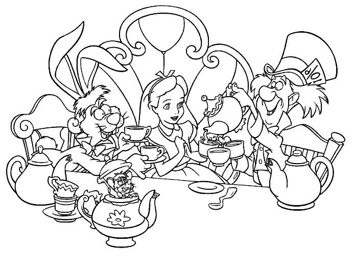 691x524 Alice Images In Wonderland With Cozy Design Mad Hatter Coloring