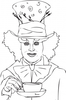 231x350 Free Printable Mad Hatter Coloring Pages For Kids