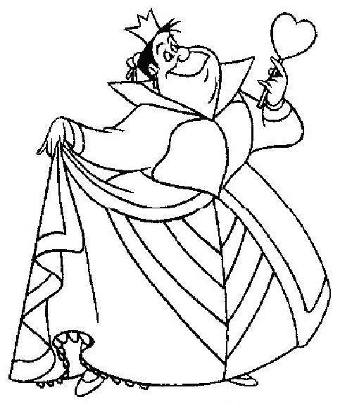 Alice In Wonderland Queen Of Hearts Coloring Pages
