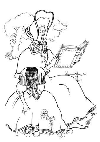 339x480 Alice In Wonderland Coloring Page