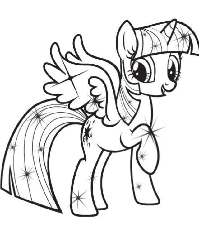 640x725 My Little Pony Princess Twilight Sparkle Alicorn Coloring Pages