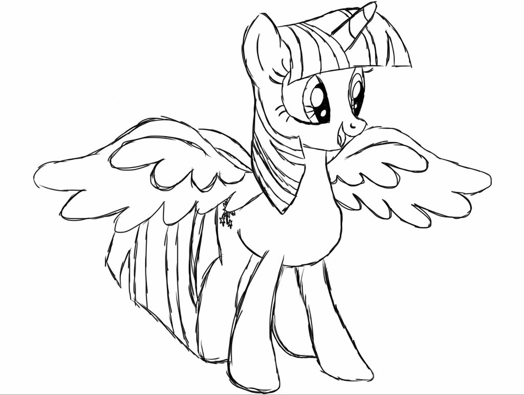 1024x772 Princess Twilight Sparkle Alicorn Coloring Page