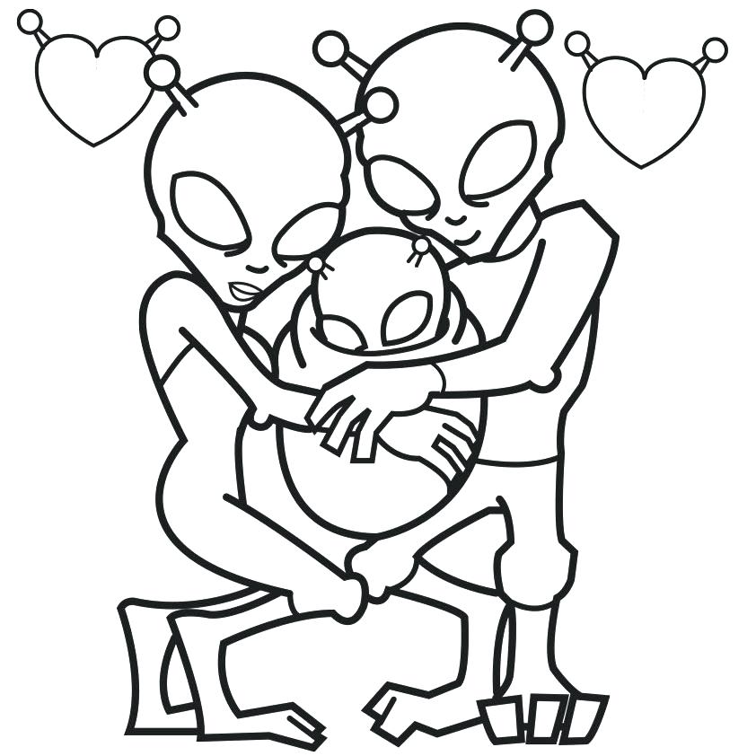 842x842 Alien Coloring Pages Alien Coloring Page Family Of Alien Coloring