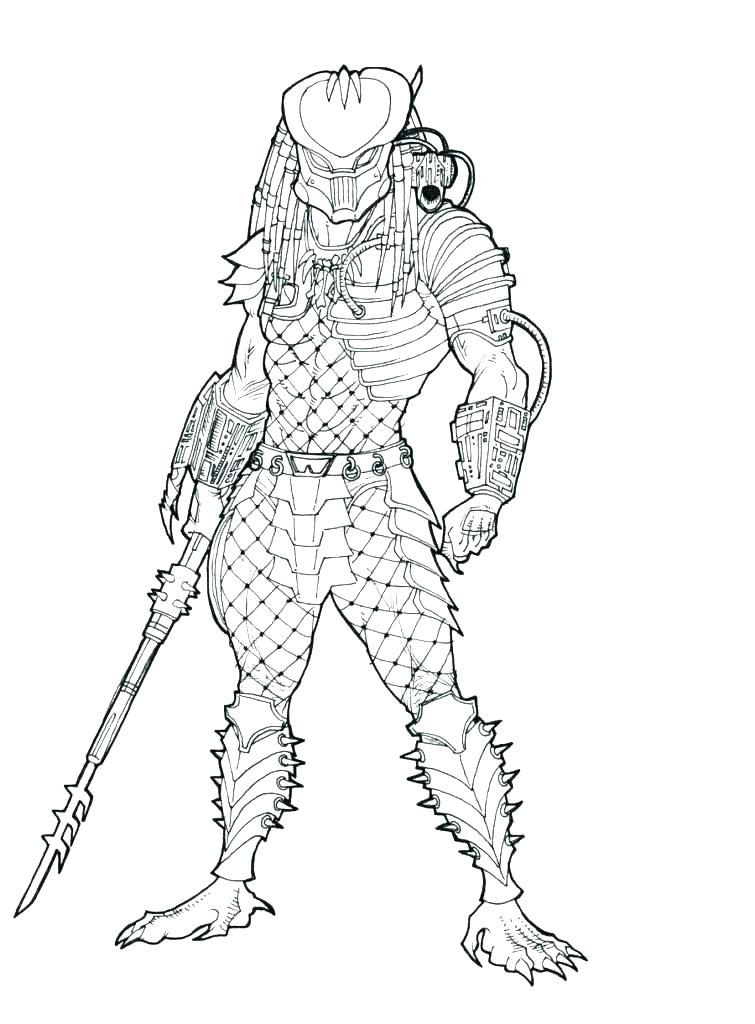 755x1024 Predator Coloring Pages High Tech Alien Coloring Pages Alien Vs