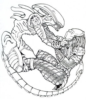 300x348 Alien Vs Predator Coloring Pages Vs By The Club