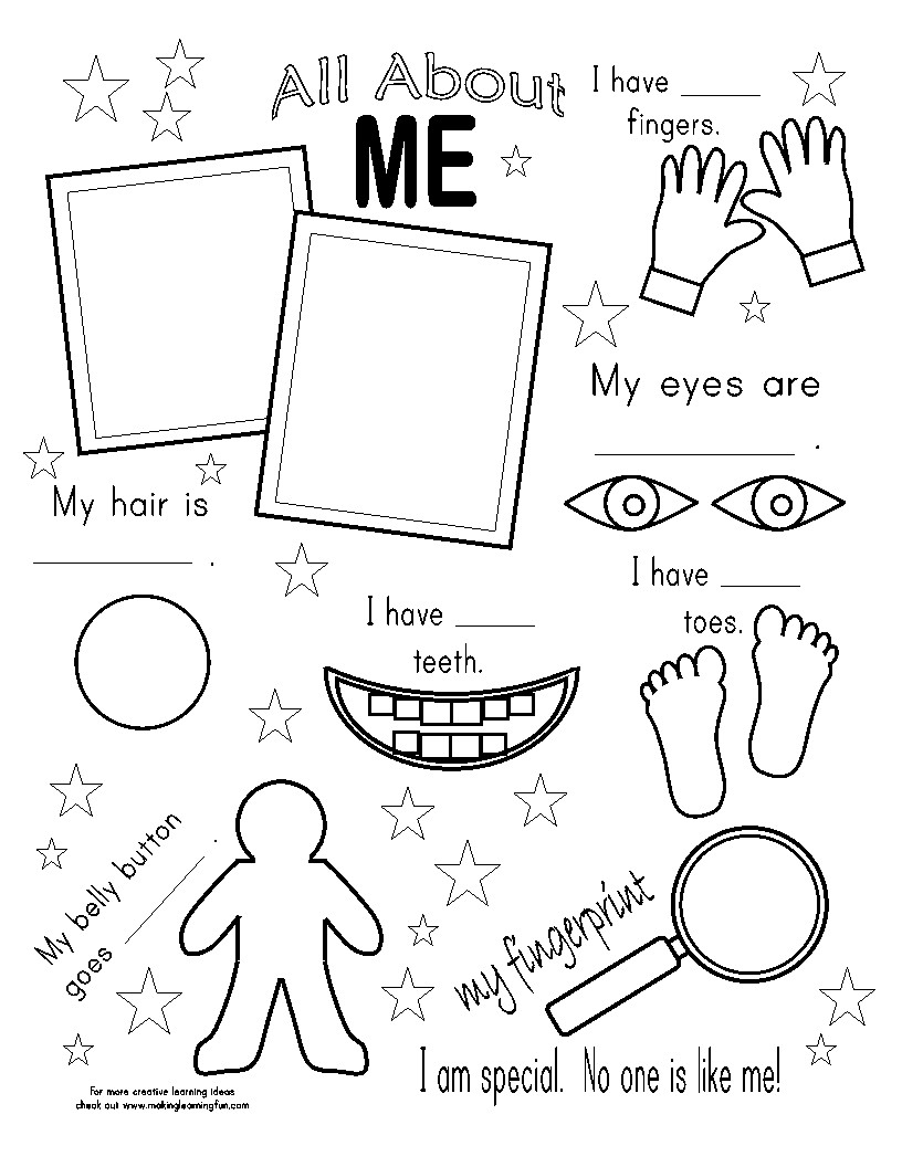 816x1056 All About Me Coloring Pages For Preschoolers Wagashiya