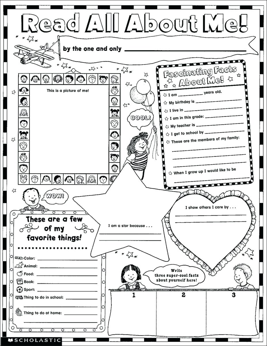927x1200 Coloring Page ~ All About Me Coloring Pages Worksheets