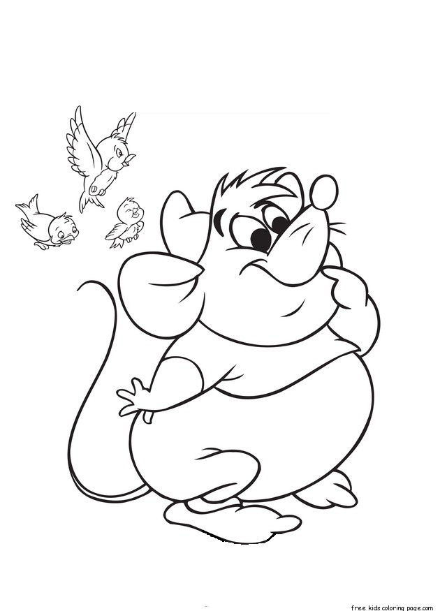 640x875 Mice From Cinderella Coloring Pages
