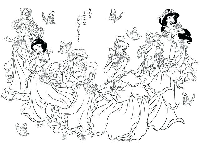 640x464 Disney Princesses Coloring Page Princesses Coloring Pages