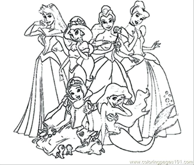 650x554 All Disney Princess Coloring Pages