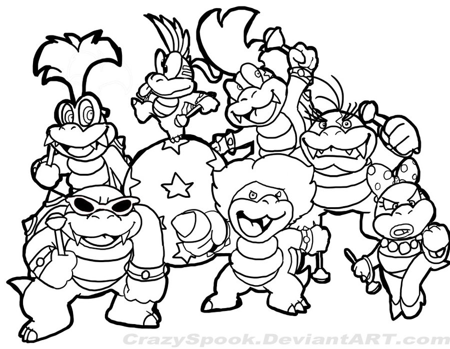 900x699 Mario Characters Coloring Pages