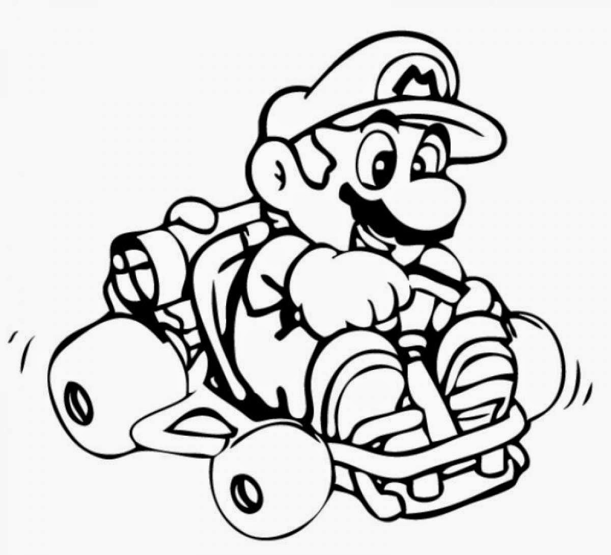 1200x1089 Mario Kart 7 Coloring Pages