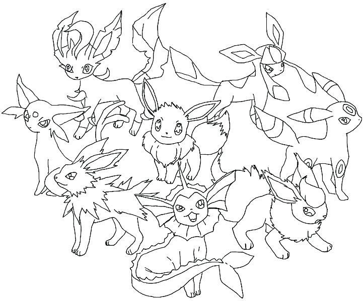 723x599 Eevee Evolutions Coloring Pages Coloring Pages All Printable