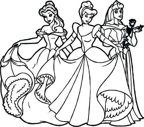 566x500 All Disney Princess Coloring Pages