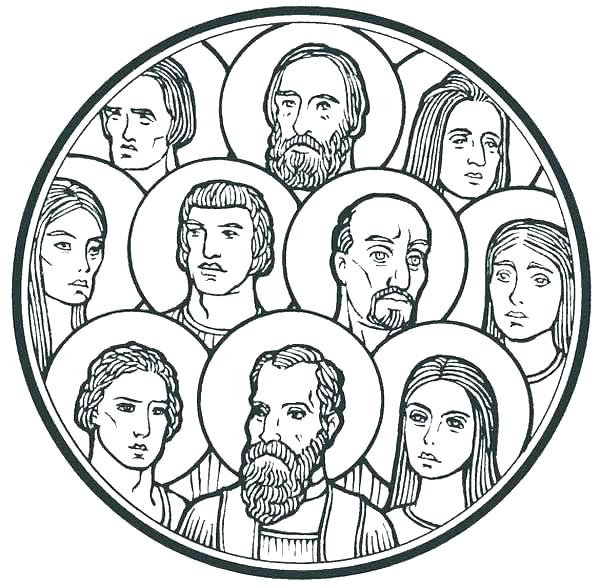 600x588 All Saints Day Coloring Pages All Saints Day Coloring Pages Saints