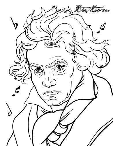 392x507 Free Mozart Coloring Pages