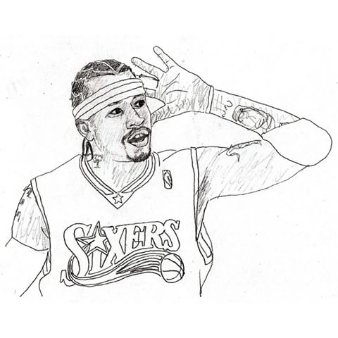 480x480 Allen Iverson Coloring Pages Color Bros