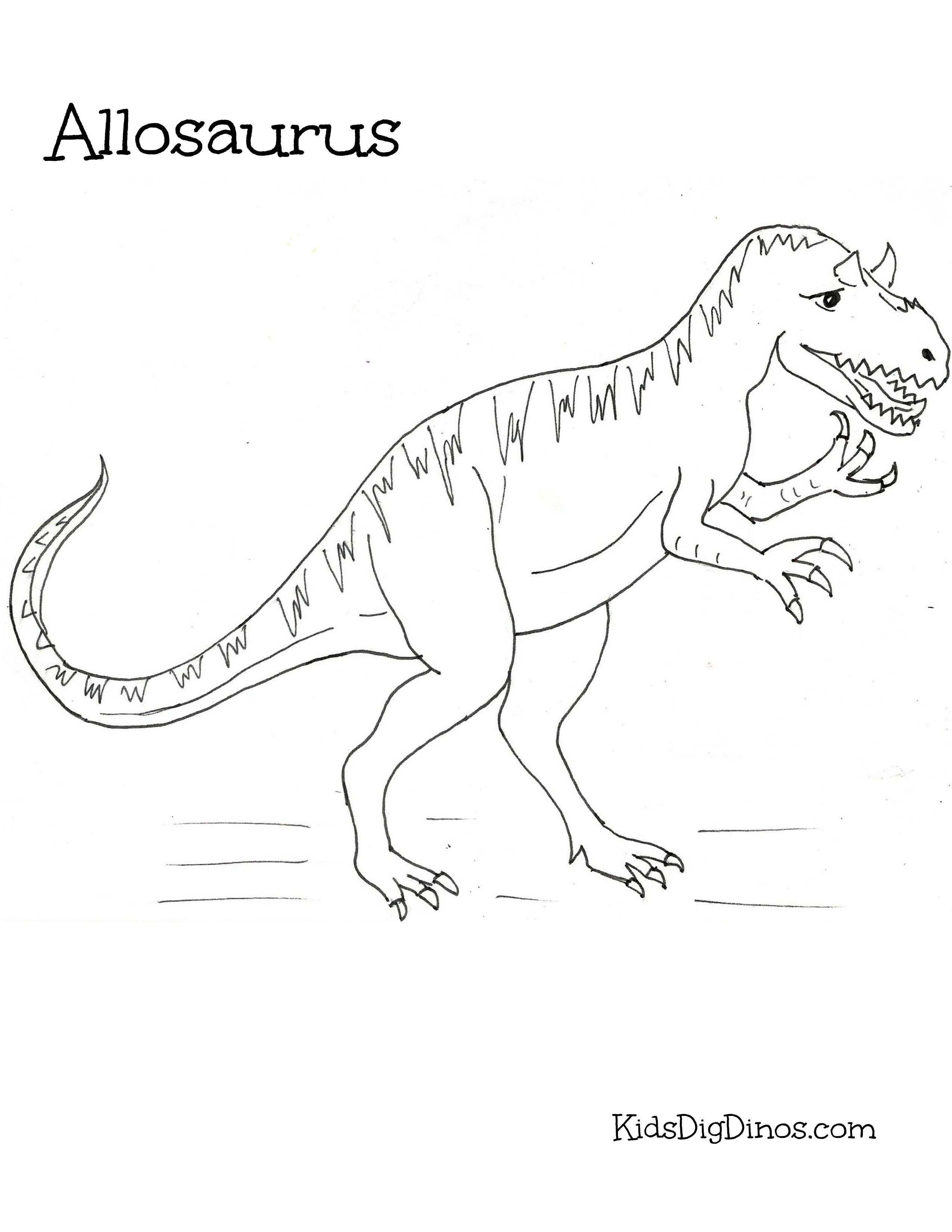 2550x3300 Allosaurus Coloring Page