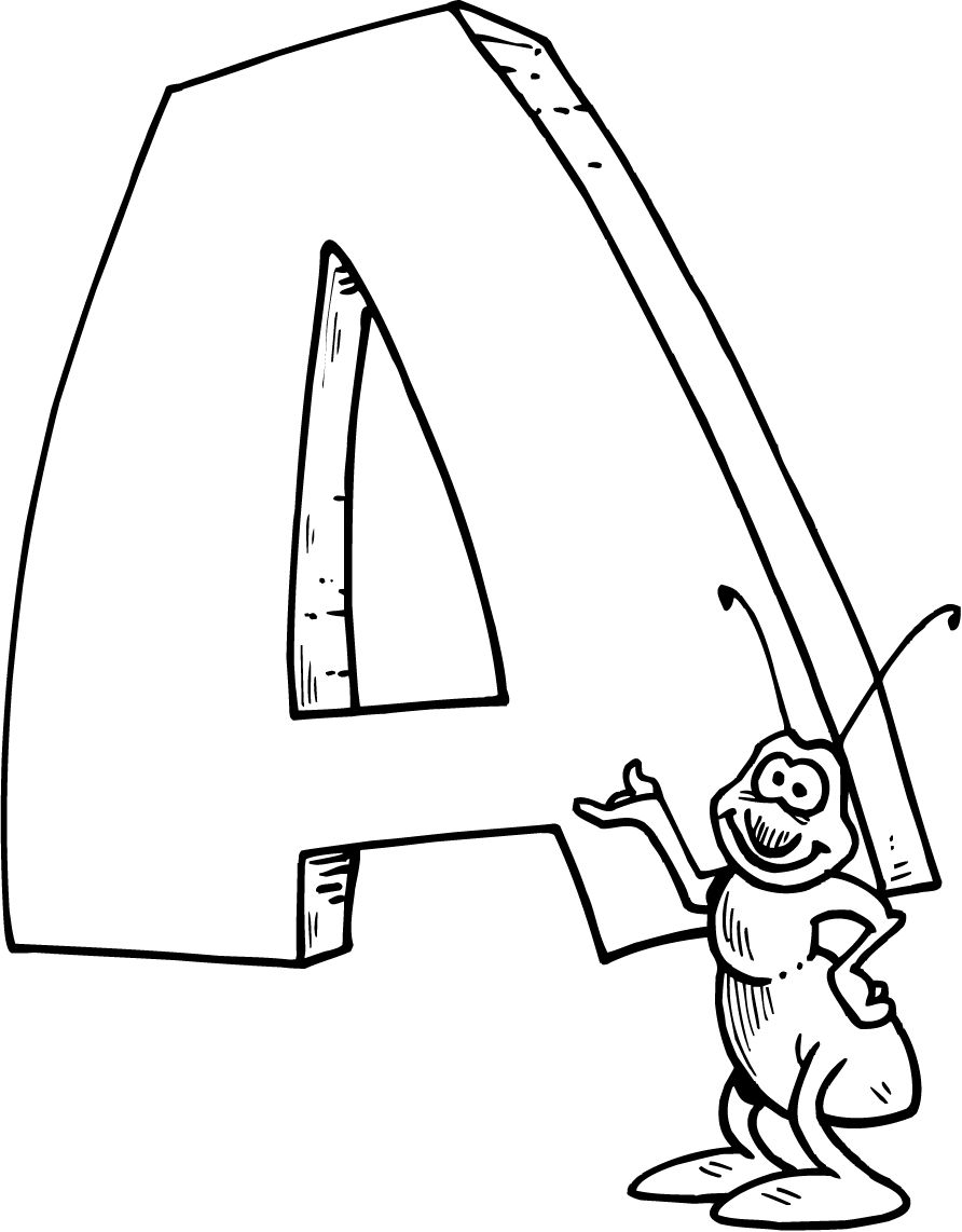 892x1142 Letter A Coloring Page