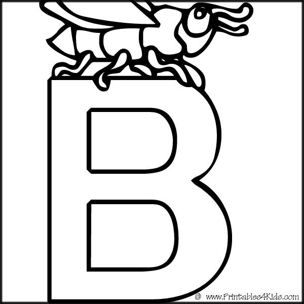 600x600 Alphabet Coloring Page Letter B Printables For Kids Free Word