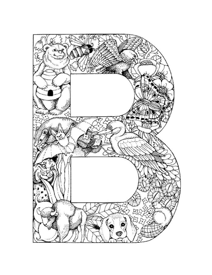 698x903 Letter b picture printable Alphabet Coloring Pages