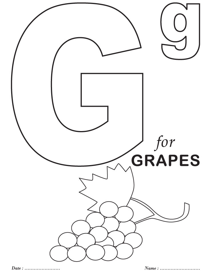 738x954 Printables Alphabet G Coloring Sheets D Simple Free Printable