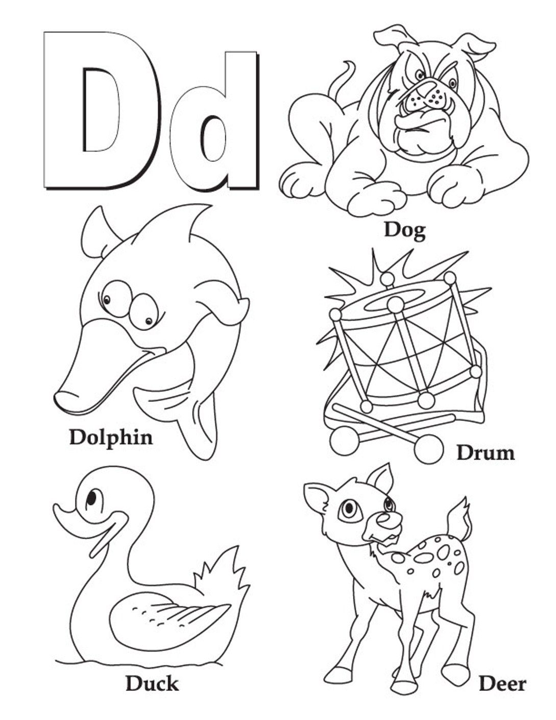 1089x1410 Alphabet Coloring, D Words Printable Alphabet Coloring Pages D