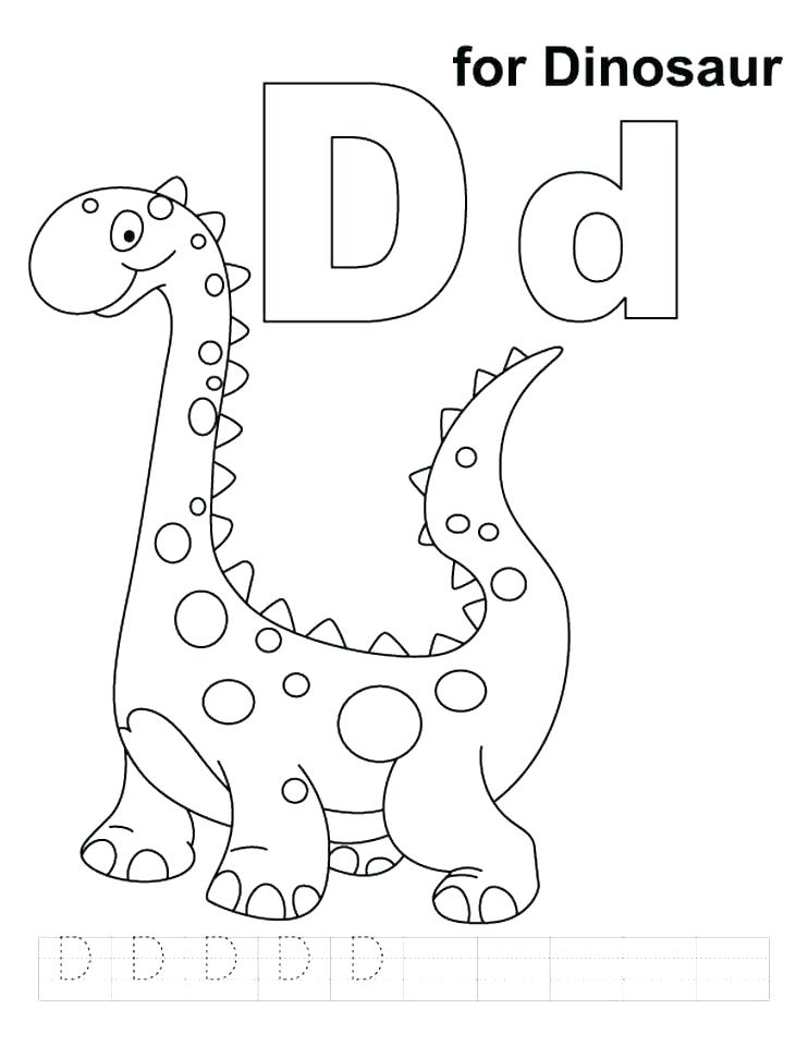 742x960 Letter D Coloring Sheet