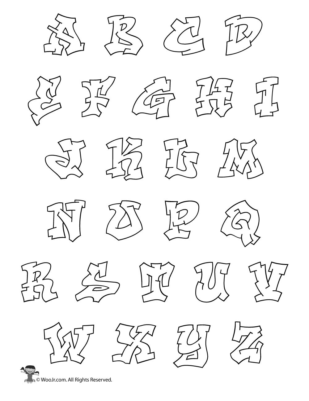 1000x1294 Bubble Letters Graffiti Alphabet Graffiti Alphabet Style Bubble