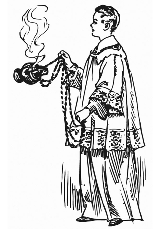 531x750 Coloring Page Altar Server