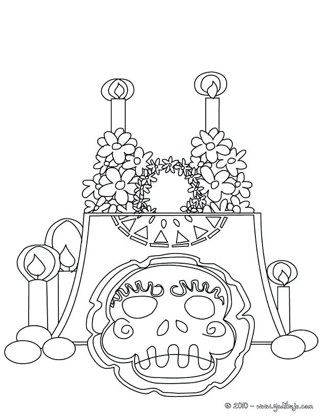 635x820 Dia De Los Muertos Altar Coloring Pages Altar Coloring Pages Nice