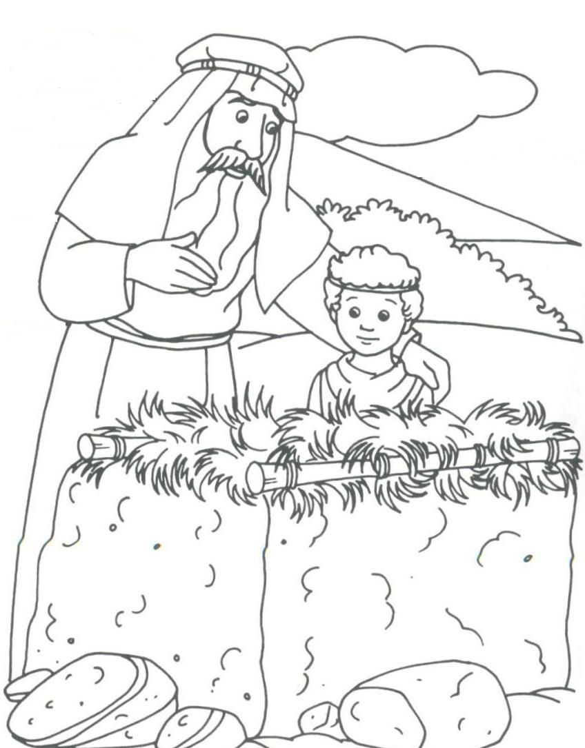 848x1085 Abraham Amp Isaac By Altar (Genesis 22) Coloring Bible Ot