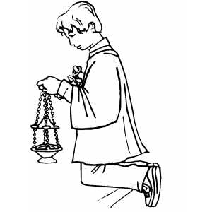 300x300 Altar Server On Knees Coloring Page