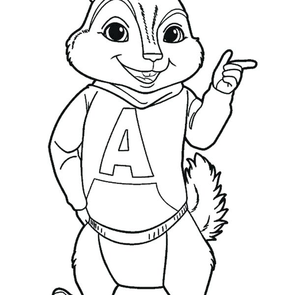 600x600 Alvin And The Chipmunks Coloring Book Chipmunk Coloring Page